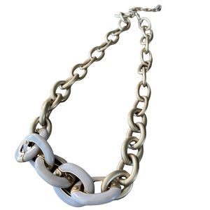 Ann Taylor Loft Chunky Gold/Gray Necklace-26”